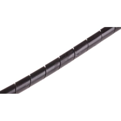 Gaine de câble spiralée RS PRO, Ø 4mm  4.5mm, en Polyéthylène Noir ( Prix pour Bobine de 30 Mètres )