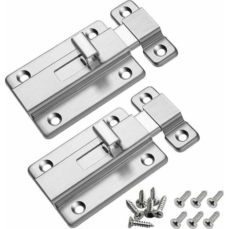 Verrou de porte, Triomphe Lot de 2 verrous de sécurité en acier inoxydable pour salle de bain, toilettes, fenêtre, meubles, barrière pour animaux (1/5)