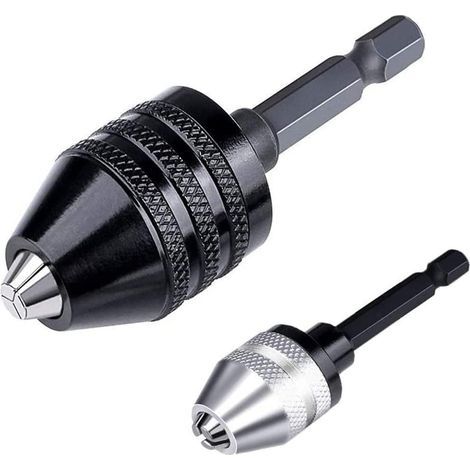 2 pièce 0.3-6.5 mm 6.35mm (1/4") Keyless Foret Mandrin hexagonale Mandrin sans clé Changement rapide adaptateur convertisseur adaptateur (1/5)