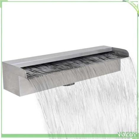 41666 Lame d'eau rectangulaire 45 cm Acier inoxydable pour piscine