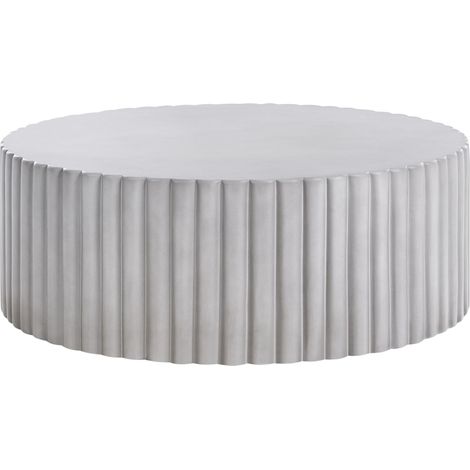 Accent Coffee Table Grey MgO Fiberglass ø 117 cm Round Top UV Stain Rust Water Wind Resistant Modern Outdoor Living Room POZZA