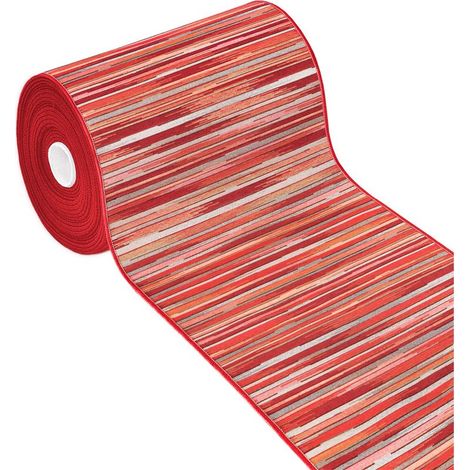 Tapis de Cuisine Texture Plate Coureur Lavable Antidérapant Moderne motif Bamboo Bordeaux - 52x40 cm (1/4)