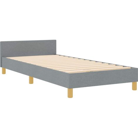 vidaXL Estructura de cama tela gris claro 90x190 cm (1/5)
