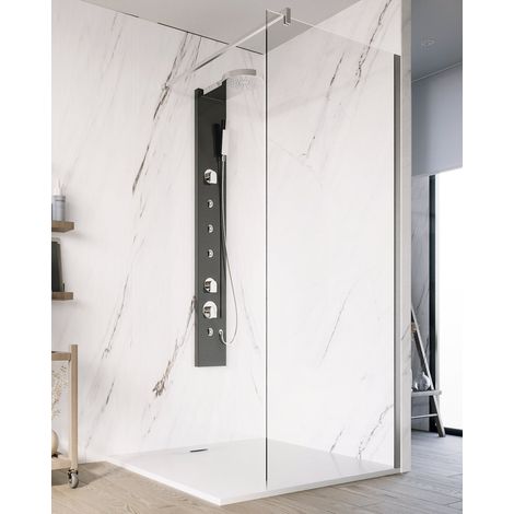 Parete doccia Walk in 100 cm Marsiglia vetro trasparente 8 mm H 195 cromo (1/5)