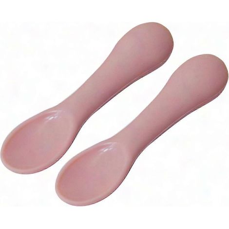 Cuillère d’apprentissage autonome pour bébé - Couvert en silicone pour tout-petits, ustensile de cuisine enfant pour aliments solides (Marron) (1/5)