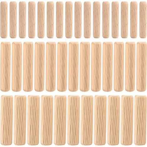 90 Pièces Assortiment de Chevilles en Bois, Chevilles en Goujon Bois Coniques Rainurées M6 M8 M10 (1/5)