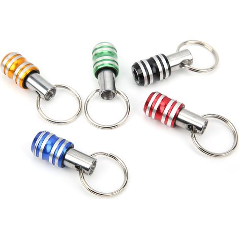 Porte-clés porte-embouts de tournevis 5 pièces en alliage d'aluminium, 3 fentes, outil à dégagement rapide 1/4 po (1/5)