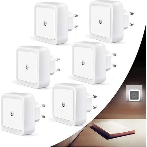 Veilleuse Enfant LED Automatique Lot de 6 - Veilleuse Prise Électrique - Blanc - Enfant (1/4)