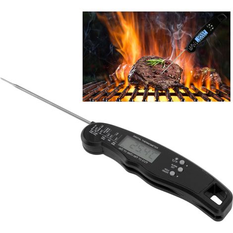Thermomètre étanche multifonctionnel à double aiguille, thermomètre alimentaire, thermomètre de barbecue, noir. (1/5)