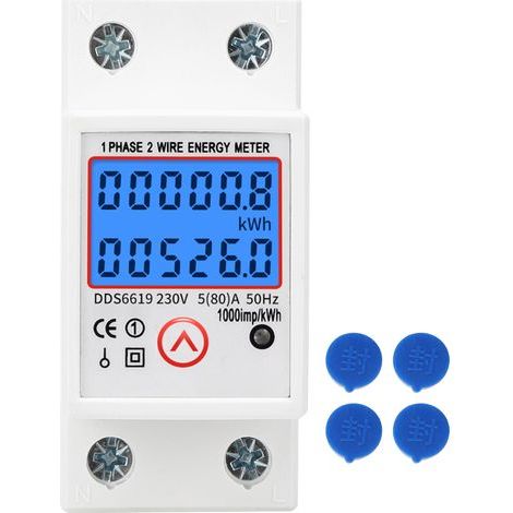 Multifunktions-Einphasen-Energiezähler mit Hintergrundbeleuchtung und Rückstellfunktion (1/5)