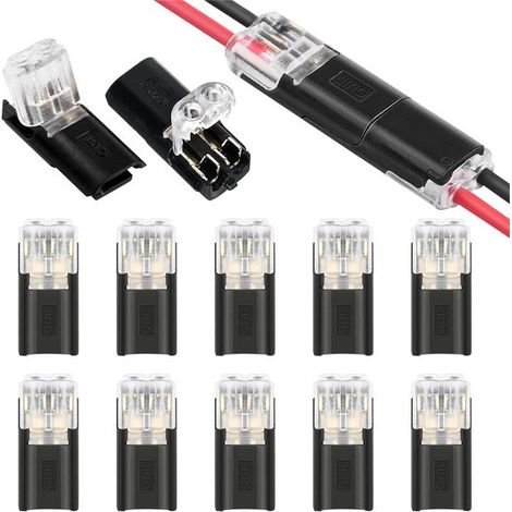 12 connettori per cavi,Adatti per cavi da 12 V 18-22 AWG,Connettori per cavi auto,Spine a 2 poli,Connettori rapidi per cavi elettrici (1/5)