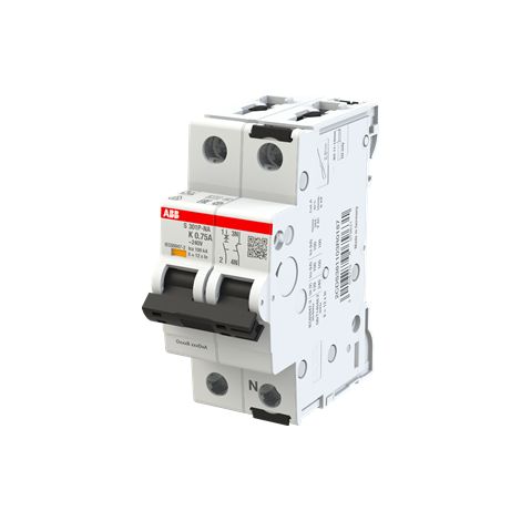 S300P-Disjoncteur 1P+NAD-0.75A-Courbe K-Pdc 25000A-230VAC 100kA-60VDC 25kA-1 mod 2CDS381103R0187 ABB A907963 (1/3)