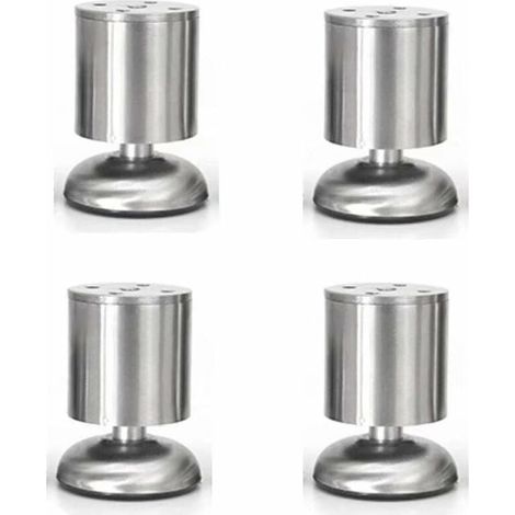 Juego de 4 patas de mueble regulables de acero inoxidable de 8 cm (1/5)