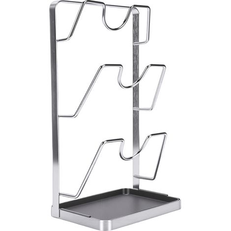 Küchenarbeitsplatten-Topfdeckelhalter aus Edelstahl, Organizer für Schneidebretter, Topf- und Pfannendeckelablage, 3-stöckig (1/5)