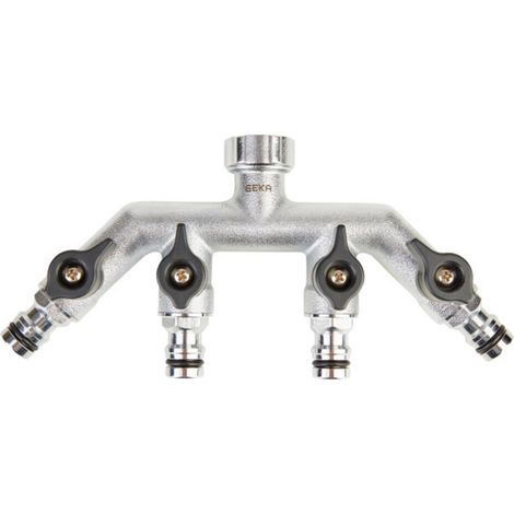 GEKA Vierwegeventil IG G 3/4" MS Cr Karte plus Stecksystem