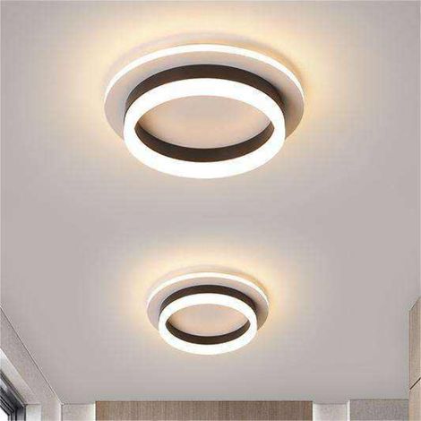 Plafonnier LED moderne en acrylique doré, ampoule comprise. (1/5)