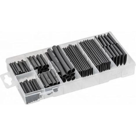 Kit di manicotti termorestringenti yato nero 127 pezzi