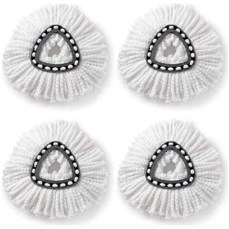 4 pcs adaptées aux têtes de vadrouille pivotantes o-cèdre/vileda tête de fil de coton triangulaire chiffon de remplacement de vadrouille