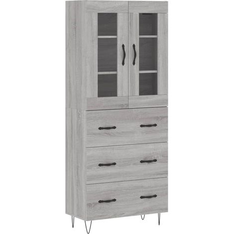 Highboard Grey Sonoma 69.5x34x180 cm Engineered Wood vidaXL (1/5)