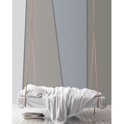 Papier peint panoramique blanc & gris scandinave Tapisserie panoramique bureau & couloir géométrique Papier peint panoramique chambre adulte (1/3)
