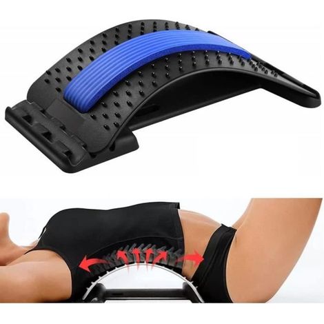 Masseurs pour le dos - Correcteur de Posture et Craque Dos - Bleu et noir - Hauteurs de 3 niveaux (1/4)
