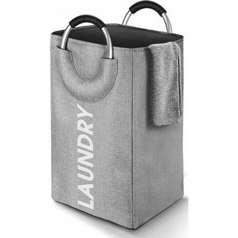 Premium Large Capacity Foldable Dirty Laundry Basket, Fabric, Grey, 45L (1/5)