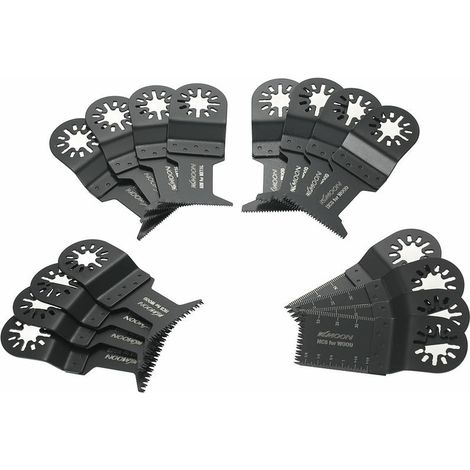 16Pcs Mix Oscillant Lame De Scie Kit Multi Tool Webs Pour Fein Multimaster Makita Bosch Rockwell Sonicrafter Worx (1/5)