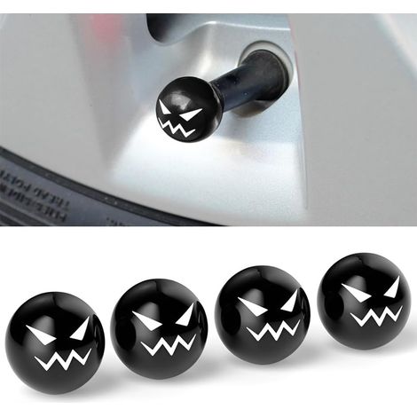 4 Pièces Bouchons Valve Bouchons Poussière pour Voiture, Capuchons Valve Cuivre Pneus Roues, Bouchon Valve Pneu Voiture, Valves De Voiture Accessoire Pneu Couvre-Valve(Bully Noir) (1/5)