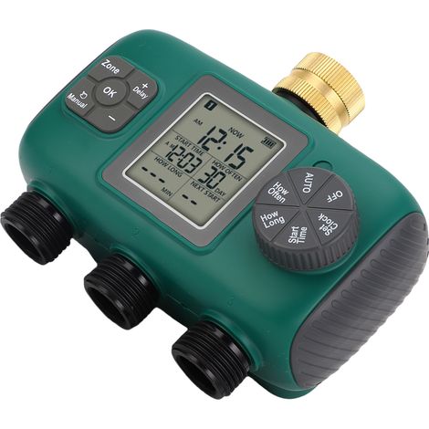Minuterie d'arrosage 3 voies en laiton, étanche avec écran LCD, programmateur d'irrigation, raccord mâle NH 3/4" (1/5)