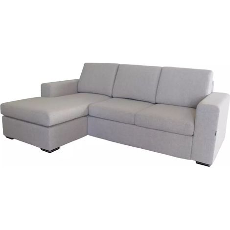 divano con penisola reversibile bellahome "bologna" beige tessuto sfoderabile e antimacchia, 235x165x88 cm (1/4)