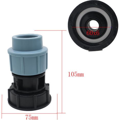 Adaptateur Réservoir IBC - Filetage S60x6 vers Tuyau Droit 32 mm - Pour Raccordement Arrosage - 1 Pièce (1/3)