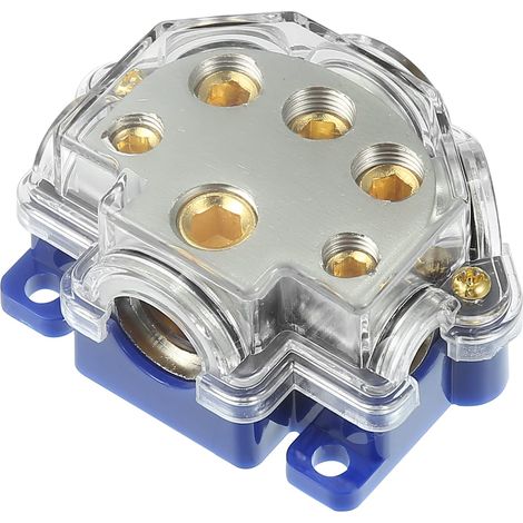 5 Voies Puissance Distribution Bloc pour Voiture Audio Répartiteur Bleu Base (1/5)