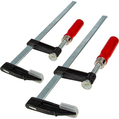 EUROTOOLS Schraubzwingen-Satz, 2-teilig, 50 mm x 300 mm, Doppelpack, Temperguss (1/4)
