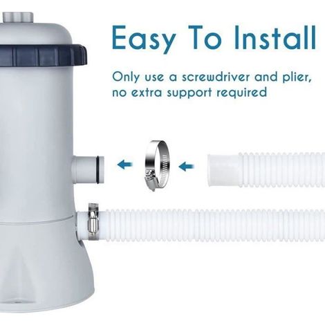 Ersatz-Poolschlauch, 3,2 cm Durchmesser, kompatibel mit Filterpumpen mit 330 GPH, 530 GPH und 1000 GPH (1/5)