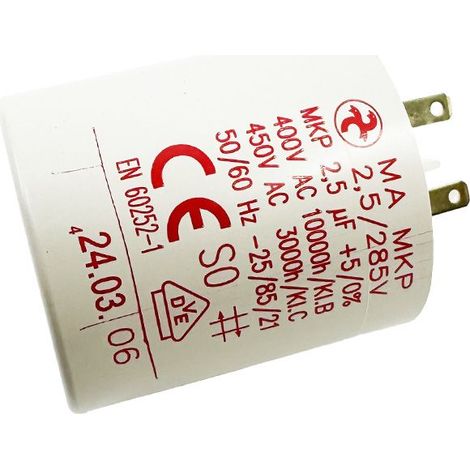 Condensateur 2,5µF - Ø30x33mm - pour moteur de volet roulant Cosses 2.8 mm - Somfy 5113665A (1/4)