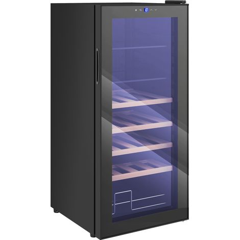 HOMCOM Cantinetta Frigo Vino da 92L con Ripiani Regolabili Nero (1/5)