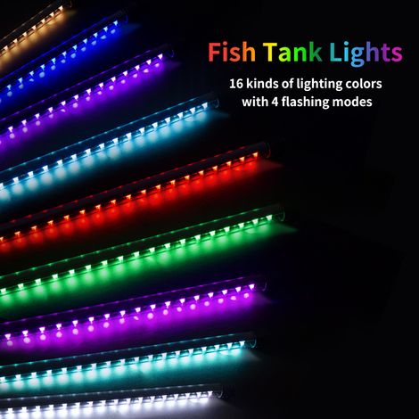 Lumière d'aquarium LED avec télécommande, couleur colorée, niveau d'étanchéité élevé, perles LED, conception améliorée, large application, lumières pour plantes aquatiques, économie d'énergie et prote (1/5)