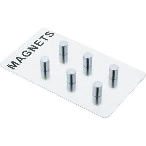 Set aus 6 Magneten für Notizen, Edelstahl, silber, ZELLER (1/3)