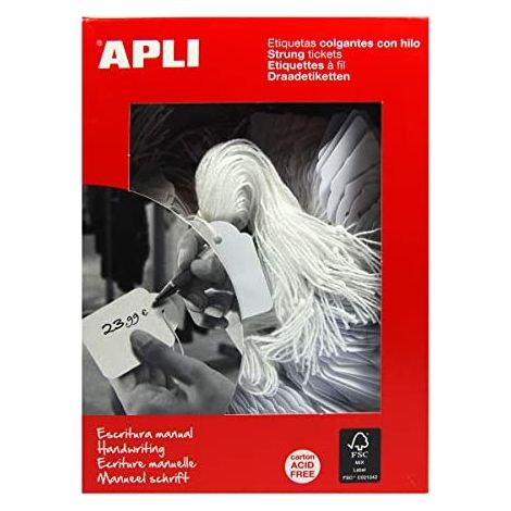 APLI 00390 etiqueta sin adhesivo 500 pieza(s) Blanco Rectángulo