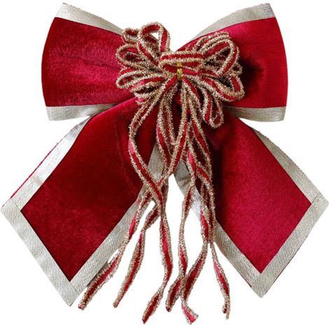 Fiocchi festivi in velluto colorato, nastro rosso bordeaux di 25 cm