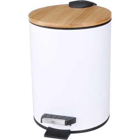 3-Liter-Kosmetikeimer aus Metall, Badezimmereimer mit Deckel, Badezimmereimer mit Soft-Close-Mechanismus (Beige, 3 Liter)