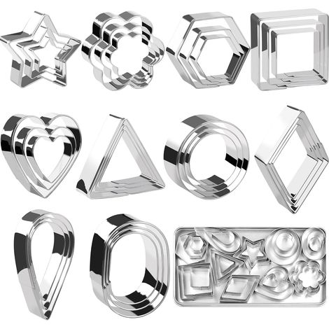 Lot de 30 Emporte-pièces, Acier Inoxydable, 10 Formes Variées, Mini Taille, Pour Pâtisserie DIY (1/5)