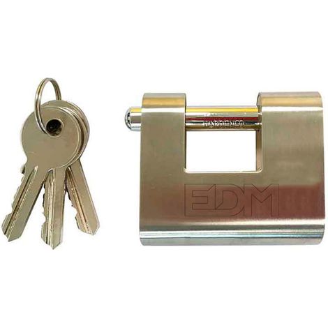 Cadenas Haute Sécurité Laiton Renforcé 60,5x53x25,5mm Blister Edm (1/3)