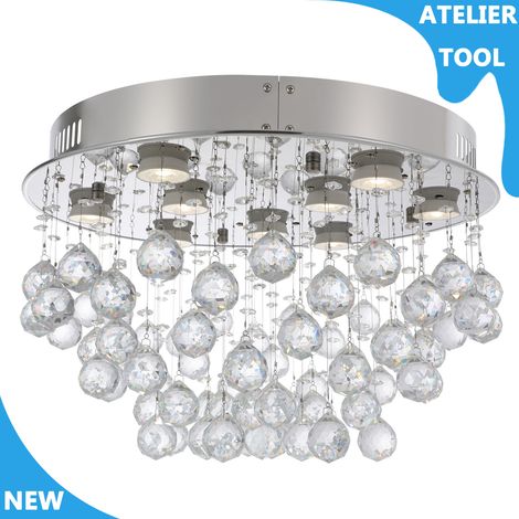 ATELIER Lumière de plafond ronde moderne salon GU10 K9 luminaire de plafond en cristal (1/5)