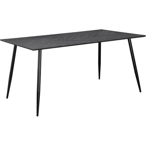 Table à manger en effet chevrons/aspect chêne gris 8 personnes L160