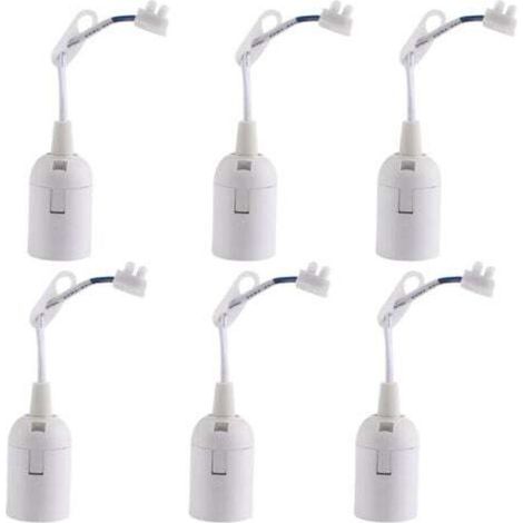 Pcs E27 Screw-in Ceiling Light Sockets for Construction Sites, E27 Base Ceiling Light Fixture Holder, Recessed Ceiling Light Holder, for Incandescent and Halogen Bulbs (White)