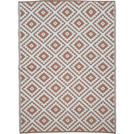 TERRE JARDIN - Tapis d'extérieur réversible pour balcon et terrasse, terre cuite Autres 180 x 280 (1/4)