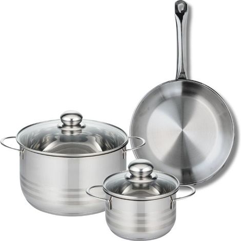 Ensemble de 1 Poêle de cuisson 24 cm et 2 faitouts 14 et 20 cm Elo Profi Brillant (1/5)