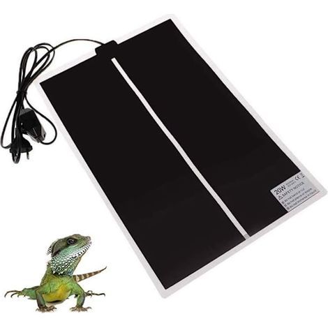 Tapis chauffant pour reptiles, 20 W, 42 x 28 cm, étanche, à placer sous le terrarium, avec contrôle de la température et réglage de la sécurité. (1/5)