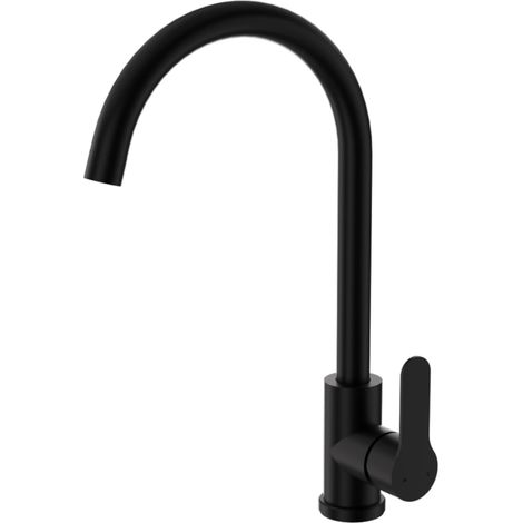 Robinet Cuisine Noir de Haute Pression Pivotant à 360°, Robinetterie Cuisine en Acier Inoxydable, Mitigeur Cuisine avec Bec de Hauteur-200mm (1/3)